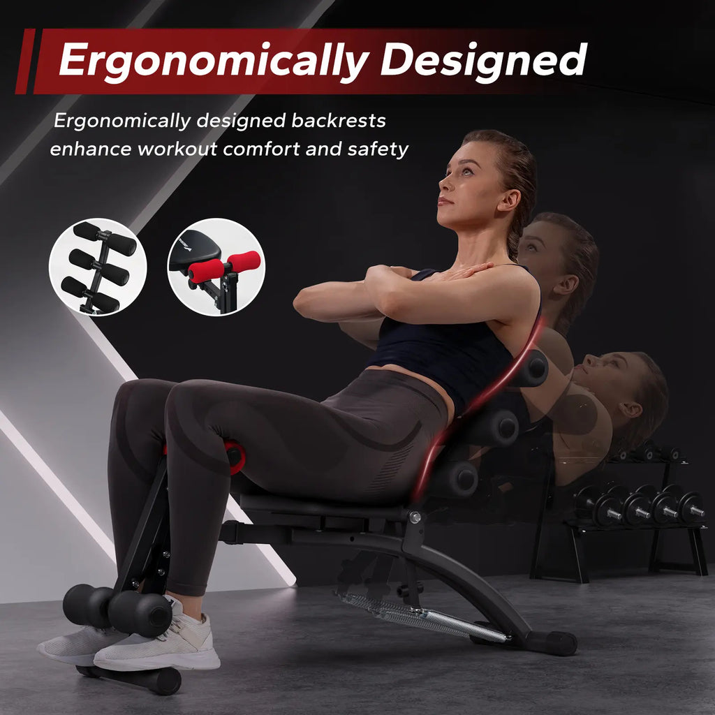 Anti-Shake Triangular Adjustable Weight Bench 300LBS, Padded Backrest Home Dumbbell Workout Bench