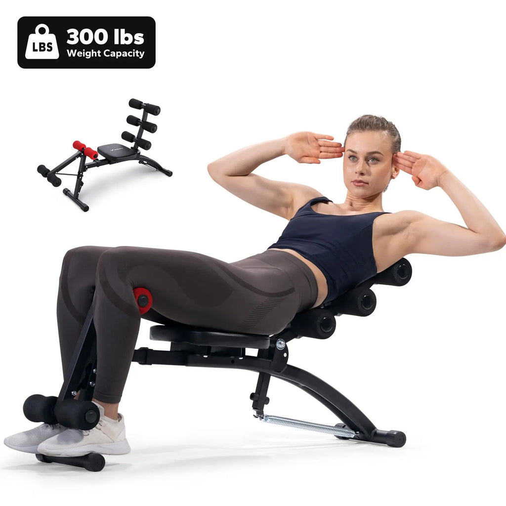 Stable No Wobble Adjustable Weight Bench, 300LBS Triangular Frame Padded Backrest Home Dumbbell Strength Bench