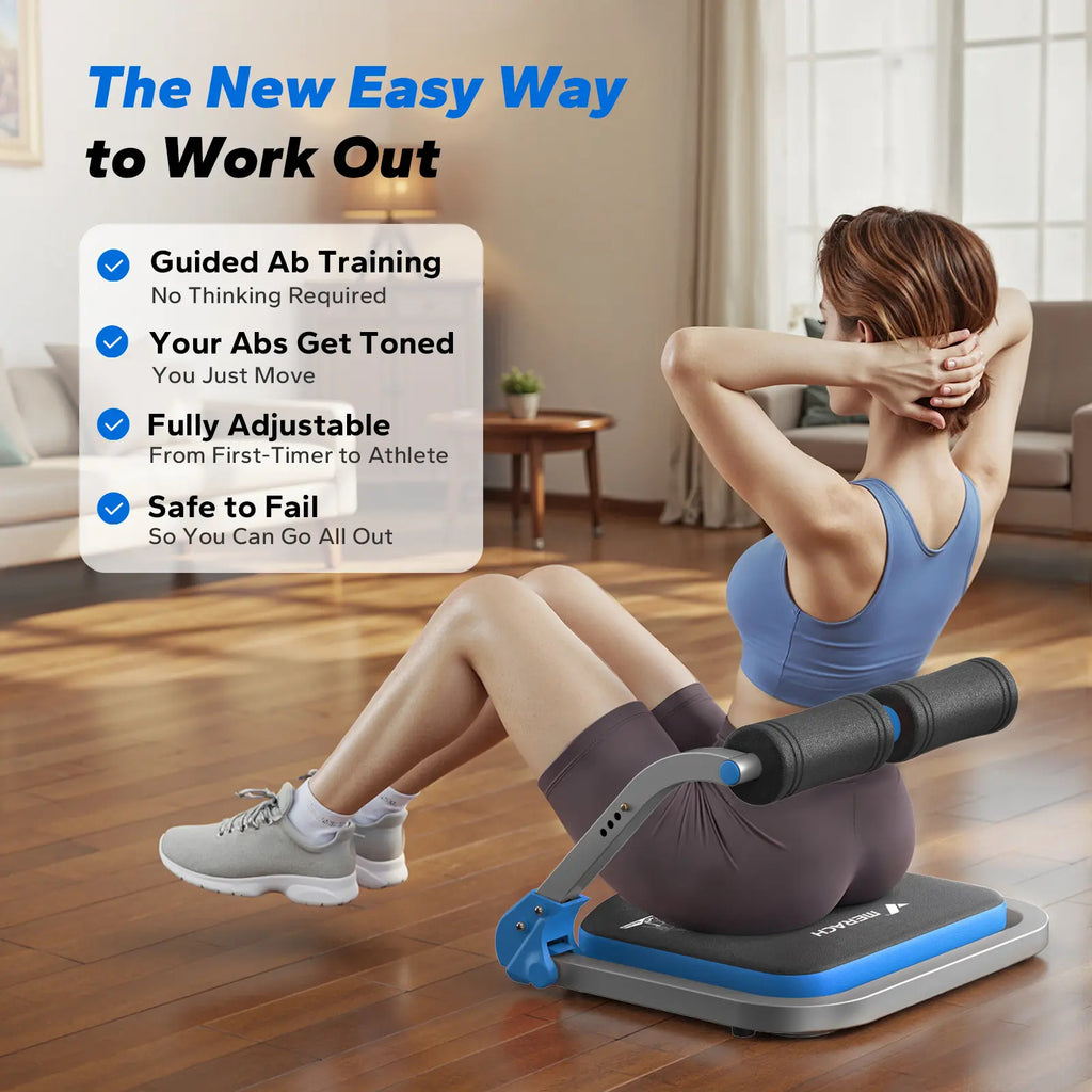 Compact 3-Speed Roll-Up Abdominal Machine, Sit-Up Workout Gear for Core Muscle Shaping