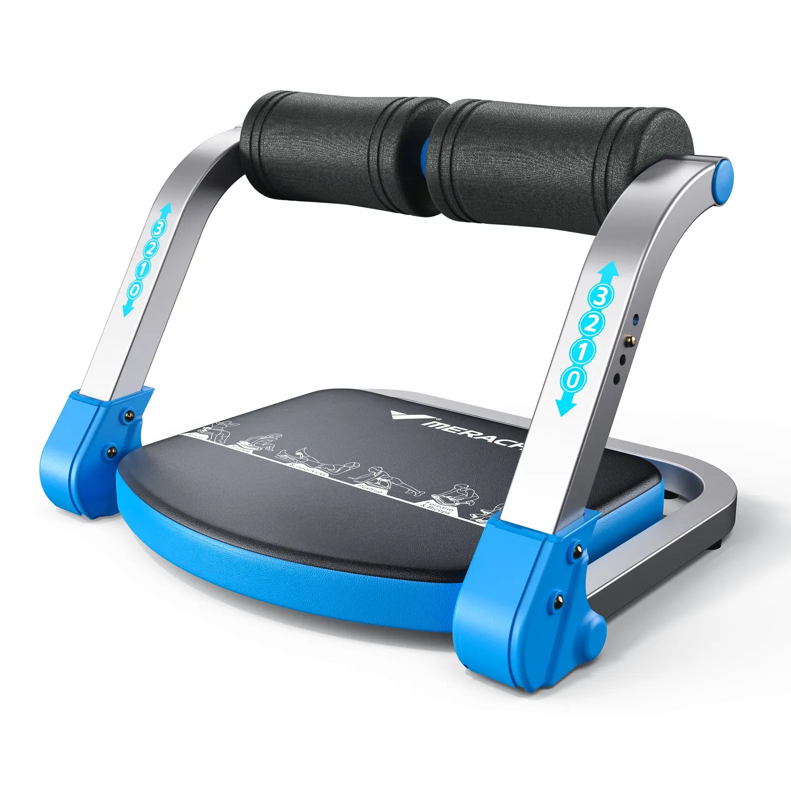 Adjustable Sit-Up Ab Trainer, 3-Level Resistance Core Crunch Machine for Home Abdominal Training