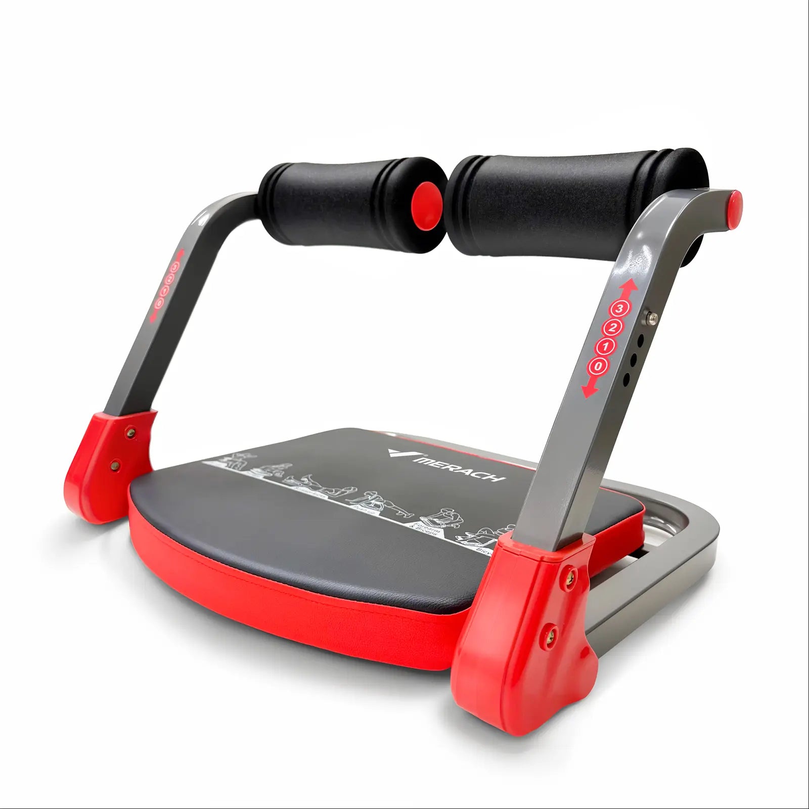 Adjustable Sit-Up Ab Trainer, 3-Level Resistance Core Crunch Machine for Home Abdominal Training